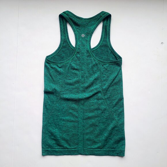 Lululemon Swiftly Tech Racerback Tan Top Heathered Jungle Green Size 4 - Picture 7 of 8